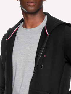 Moletom Tommy Hilfiger Masculino Flag Logo Zip-Through Hoody Preto