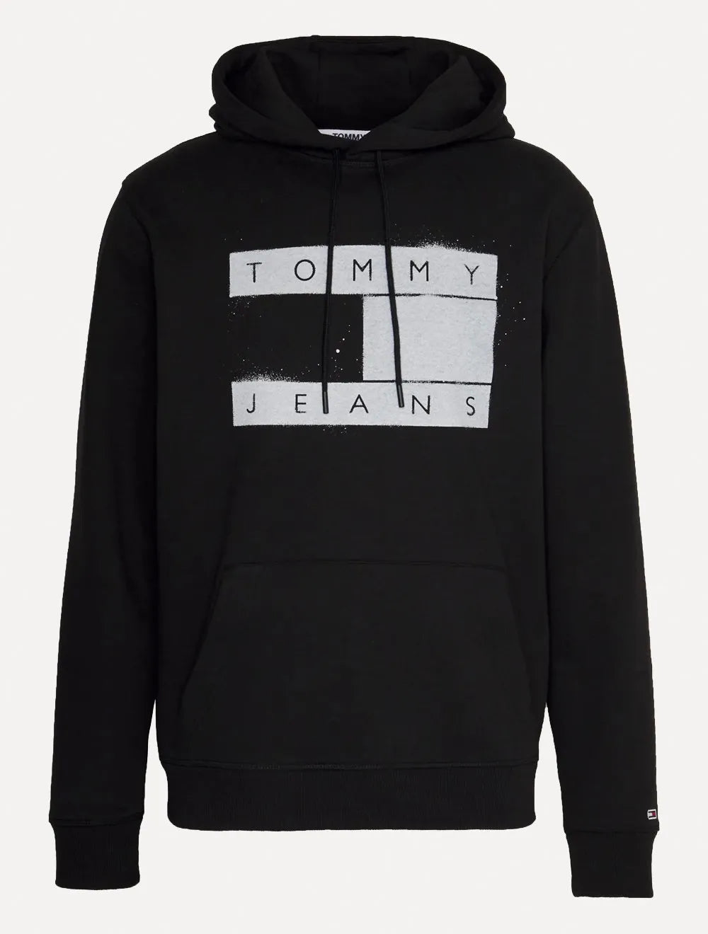 Moletom Tommy Jeans Masculino Hoodie Flag Logo Spray Preto