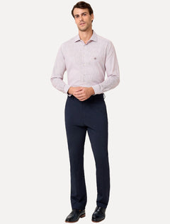 Camisa Dudalina Masculina Slim Superfine Cotton Listrada Vermelha
