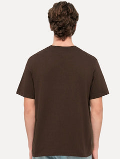 Camiseta Calvin Klein Jeans Masculina New Re Issue Frontal Logo Marrom Escuro