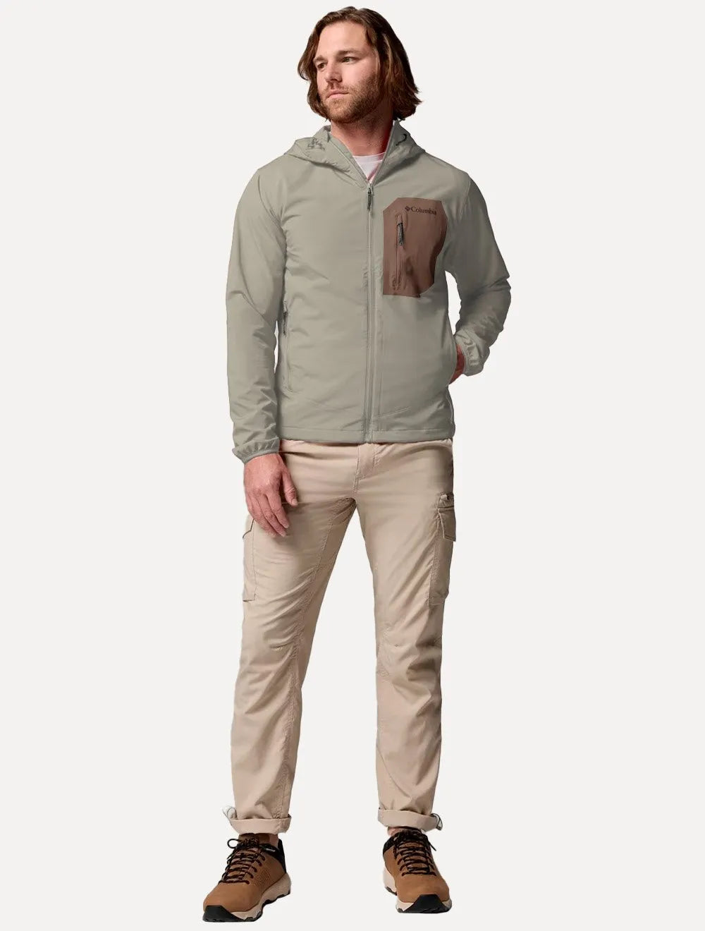 Jaqueta Columbia Masculina Ascender Softshell City Marrom/Caqui
