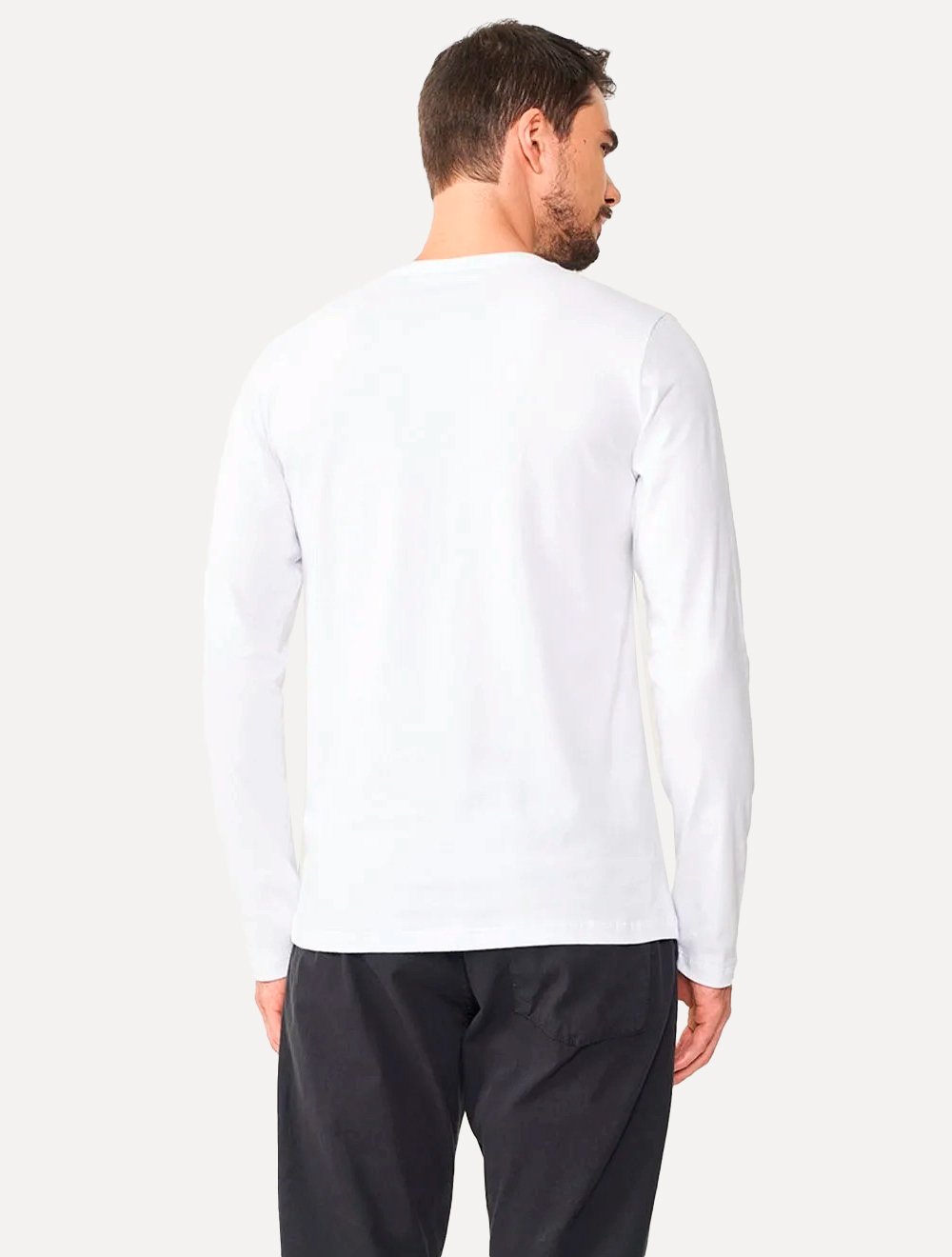 Camiseta Colcci Masculina Manga Longa Logo Branca