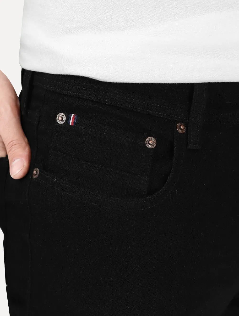 Calça Tommy Hilfiger Masculina Regular Straight Denton Chelsea Preta