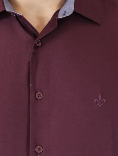 Camisa Dudalina Masculina Comfort Tricoline Lisa Roxa