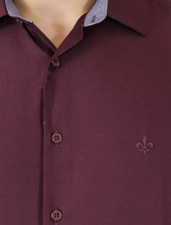 Camisa Dudalina Masculina Comfort Tricoline Lisa Roxa