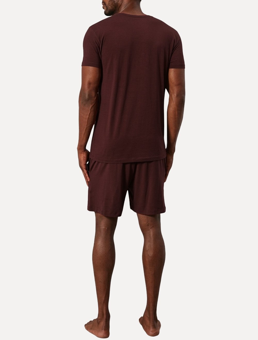 Pijama Calvin Klein Curto Bermuda Modal CK Logo Grande Bordô
