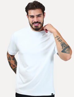 Camiseta Dixen Over Recorte Estruturado na Manga Branca