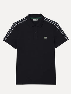 Polo Lacoste Masculina Piquet Stripe Stretch Preta