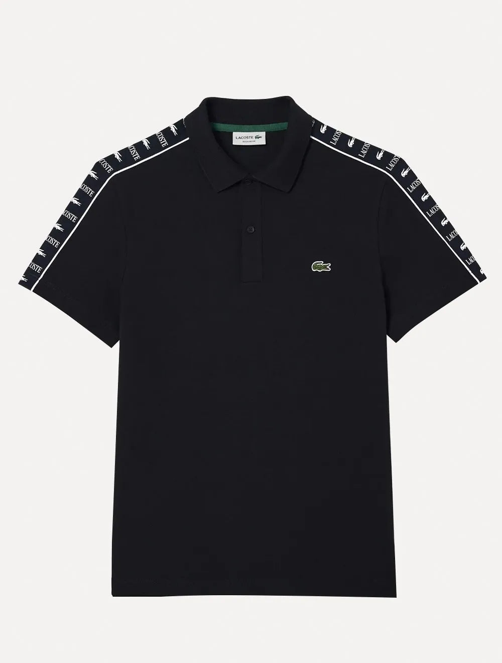 Polo Lacoste Masculina Piquet Stripe Stretch Preta