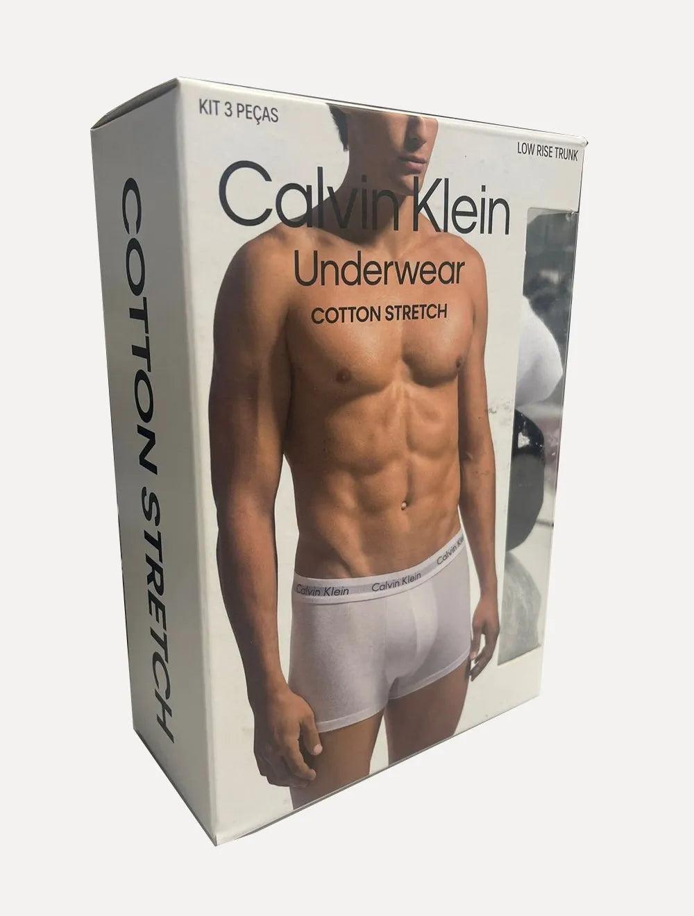 Cuecas Calvin Klein Low Rise Trunk Print Preta/ Branca/ Mescla Pack 3UN