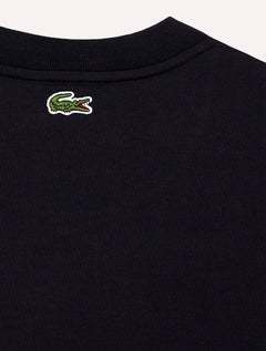 Camiseta Lacoste Masculina Relaxed Fit Quilted Badge Jersey Azul Marinho