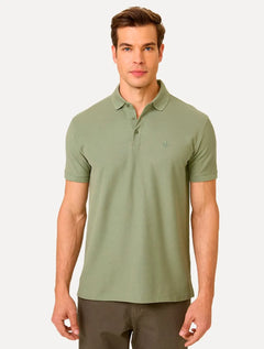Polo Dudalina Piquet Essentials Básica Cotton Verde Claro