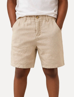 Bermuda Reserva Infantil Casual Linho Areia