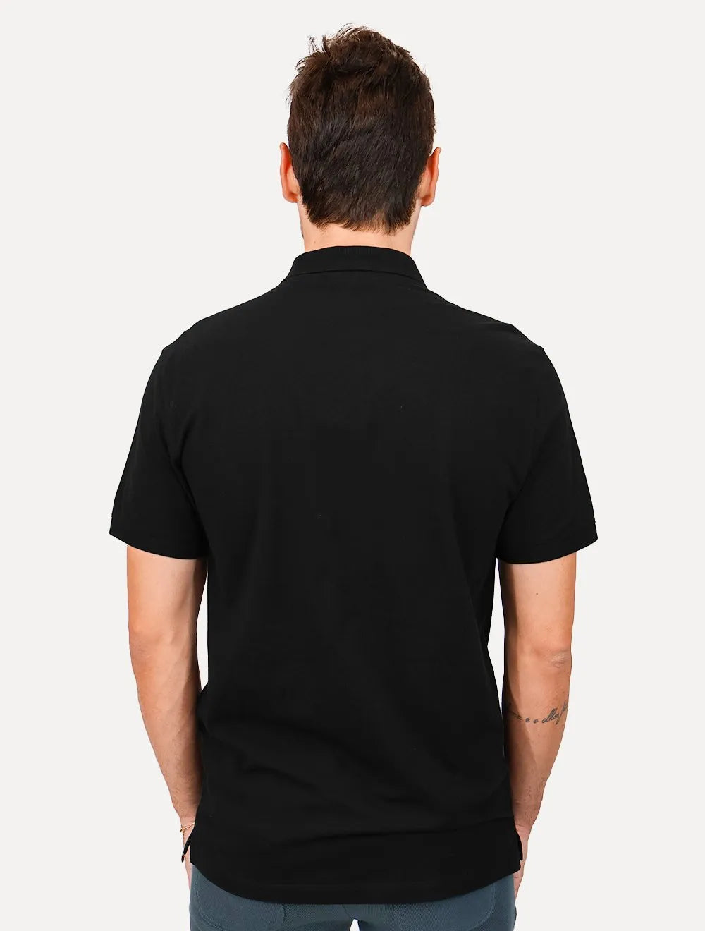 Polo John John Masculina New Simple Light Button Preta