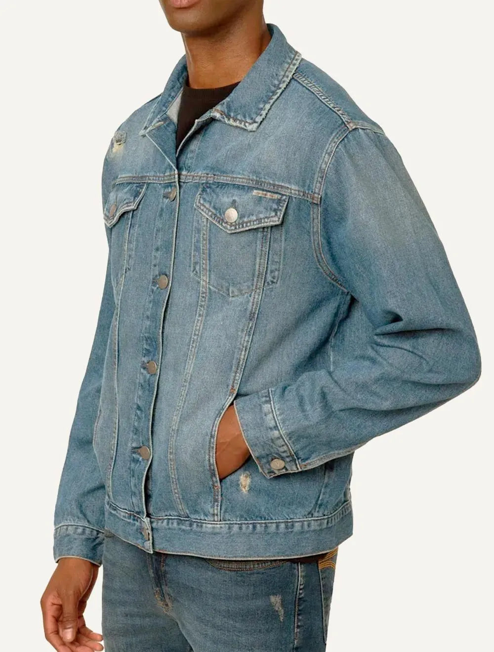 Jaqueta Calvin Klein Jeans Trucker Stoned Azul Escuro