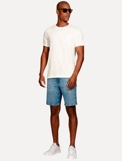 Camiseta Aramis Masculina Basic 3D Rubber Logo Off-White