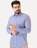 Camisa Tommy Hilfiger Masculina Xadrez Gingham Branca/Azul Médio