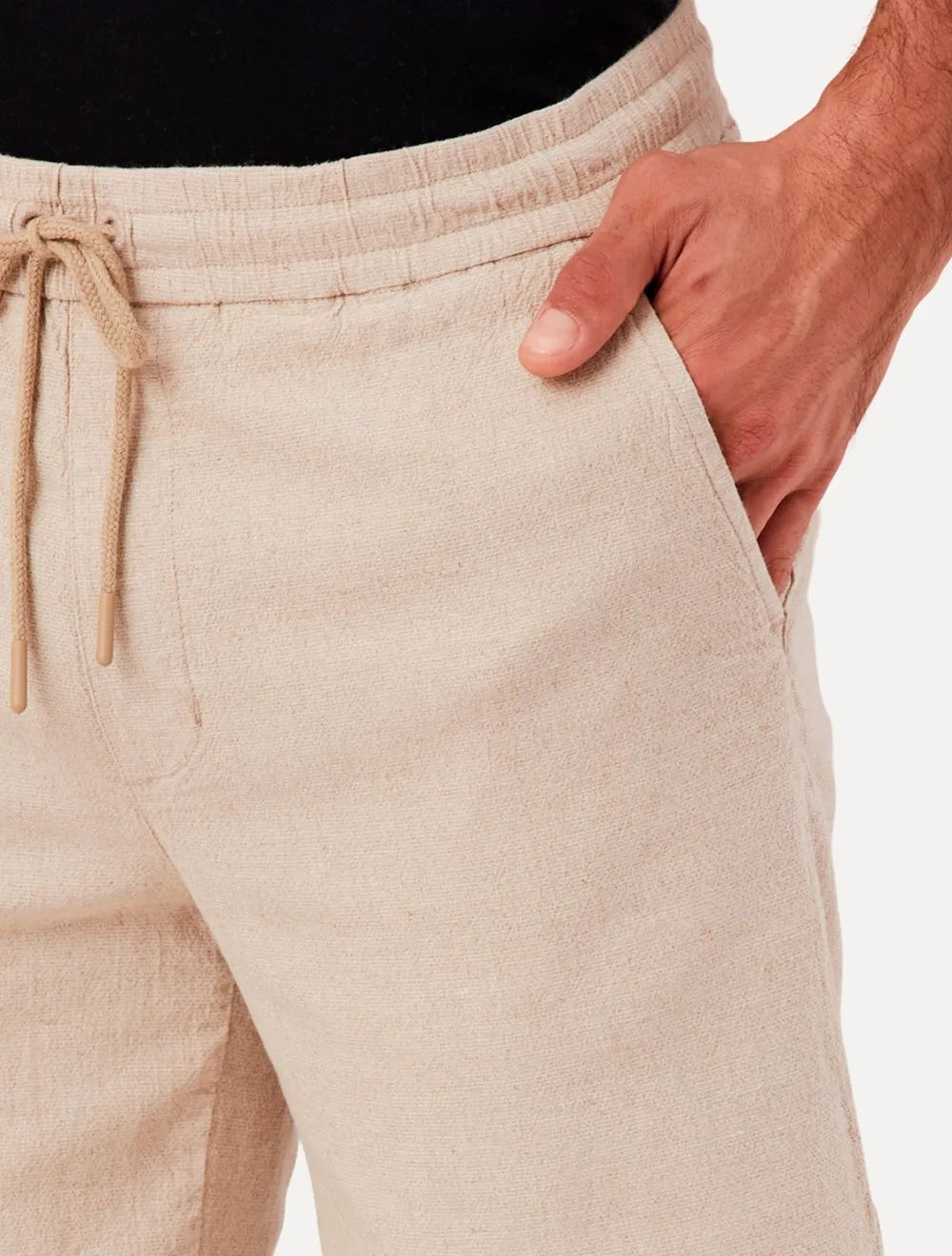 Bermuda Original Penguin Masculina Regular Chino Linho Areia Mescla