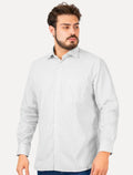Camisa Dudalina Masculina Comfort Pocket Listrada Lines Branca