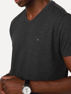 Camiseta Aramis Masculina Basic V-Neck Grafite Mescla