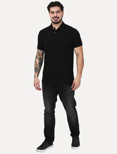 Polo Aramis Masculina Regular Basic Piquet Surton Mono Logo Preto