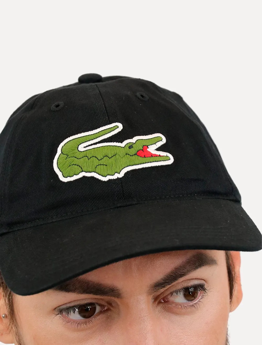 Boné Lacoste Gabardine Big Croco Preto