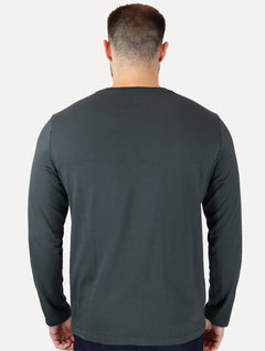 Camiseta Ellus Masculina Manga Longa Cotton Fine Classic Midnight Blue Marinho