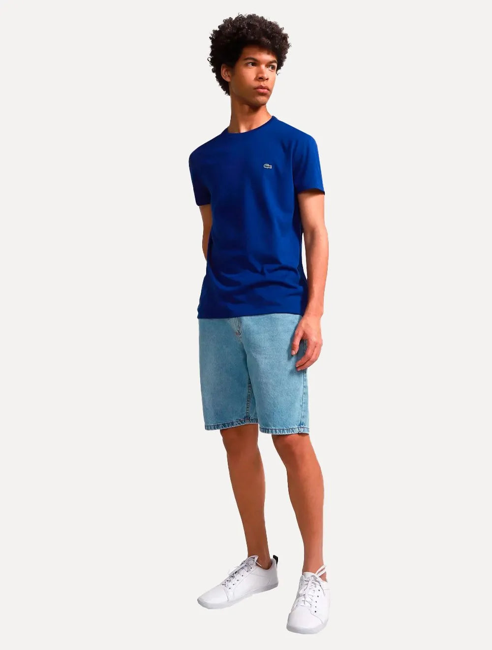 Camiseta Lacoste Masculina Classic Pima Cotton Logo Azul Royal
