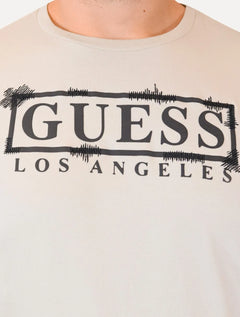 Camiseta Guess Masculina Los Angeles Rubber Scratched Areia