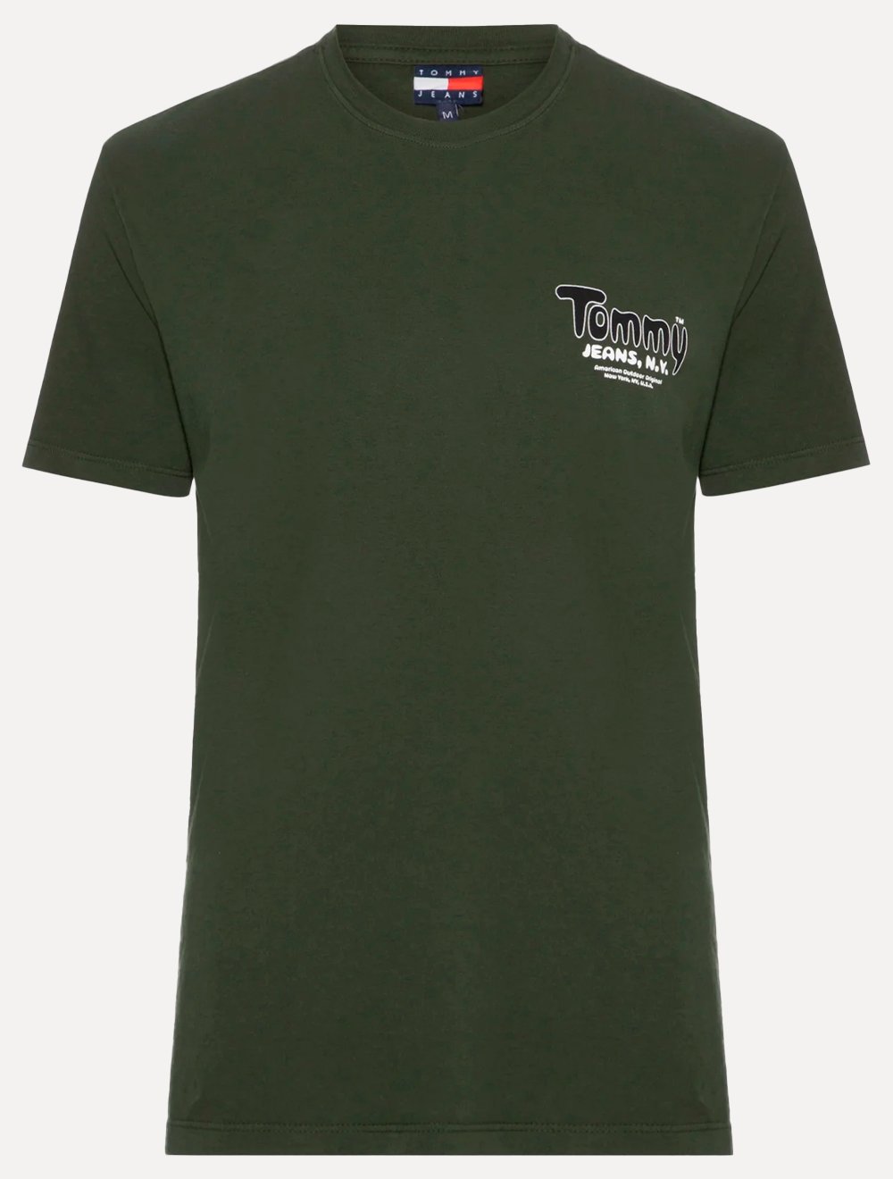 Camiseta Tommy Jeans Masculina Slim Font Play Verde Musgo