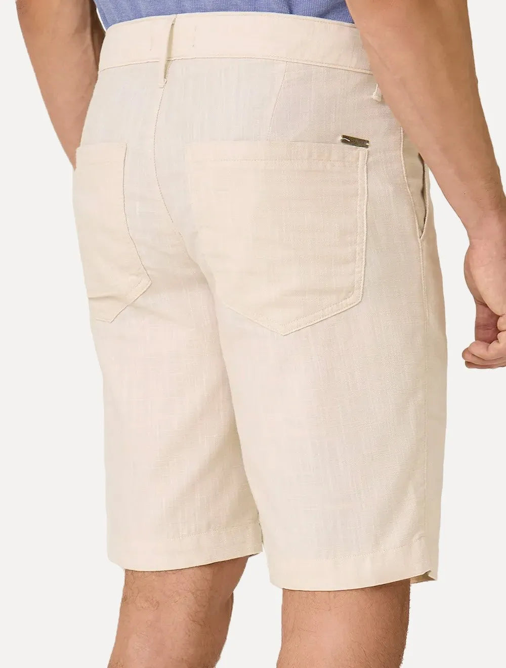 Bermuda Dudalina Masculina Slim Fit Textura Cáqui Claro