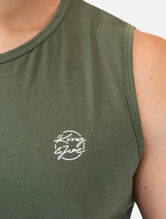 Regata King & Joe Masculina Logomania Circle Script Peito Verde Militar