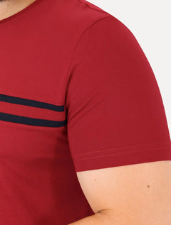 Camiseta Tommy Hilfiger Masculina Chest Insert Logo Vermelha Escuro