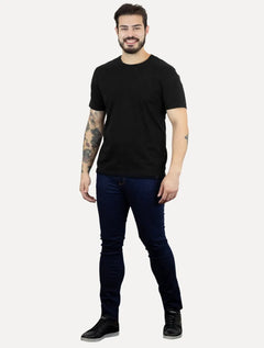 Camiseta Calvin Klein Masculina Barra Tag Preta