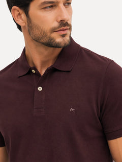 Polo Aramis Masculina Basic Piquet Mono Bordeaux Bordô Escuro