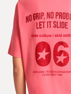 Camiseta John John Feminina Ampla No Grip Rosa