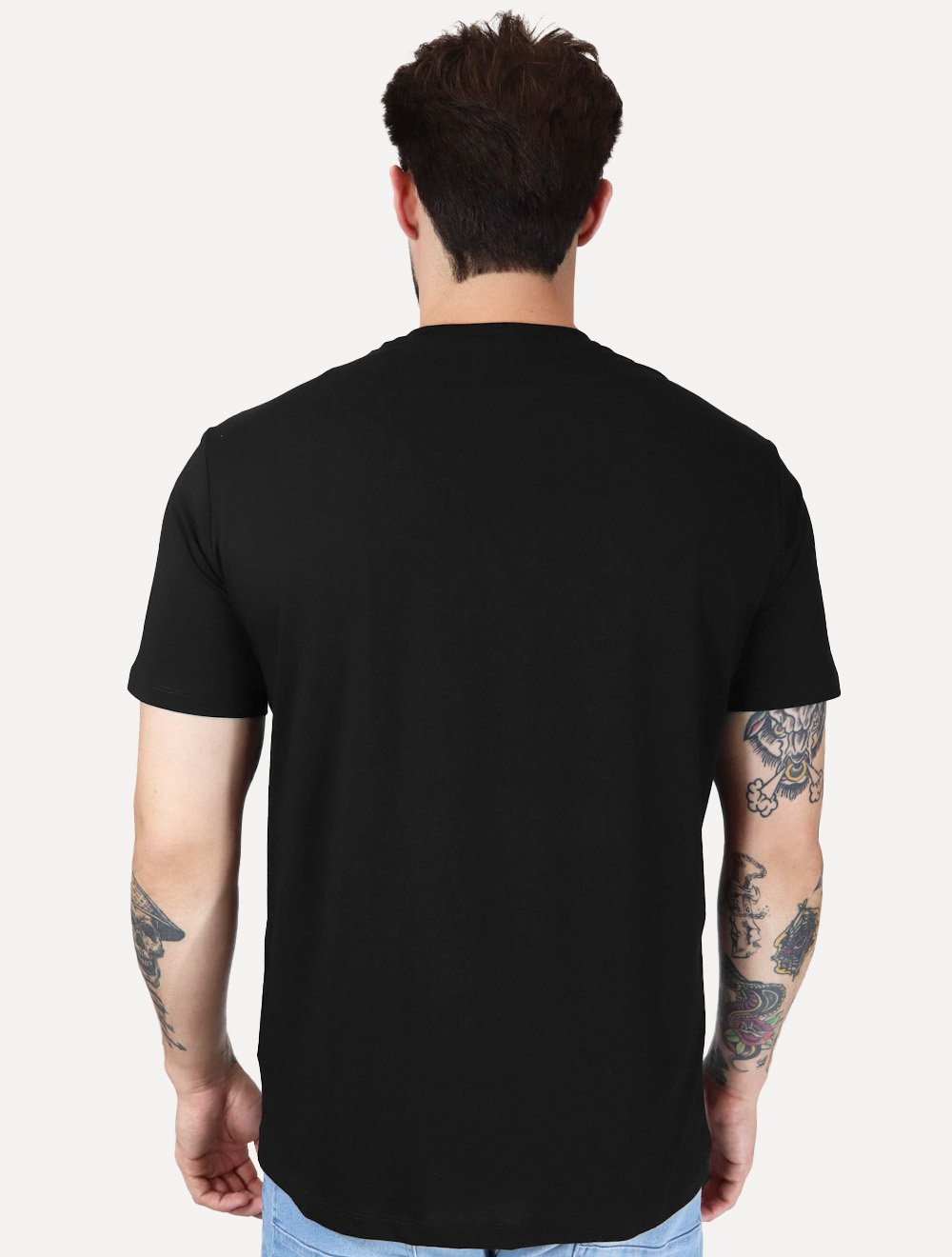 Camiseta Armani Exchange Masculina Regular Embroidery AX Logo Preta