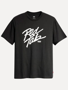 Camiseta Levis Masculina Red Tab Script Preta