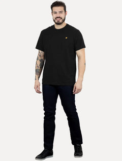 Camiseta Colcci Masculina Basica Logo Minimalista Preta
