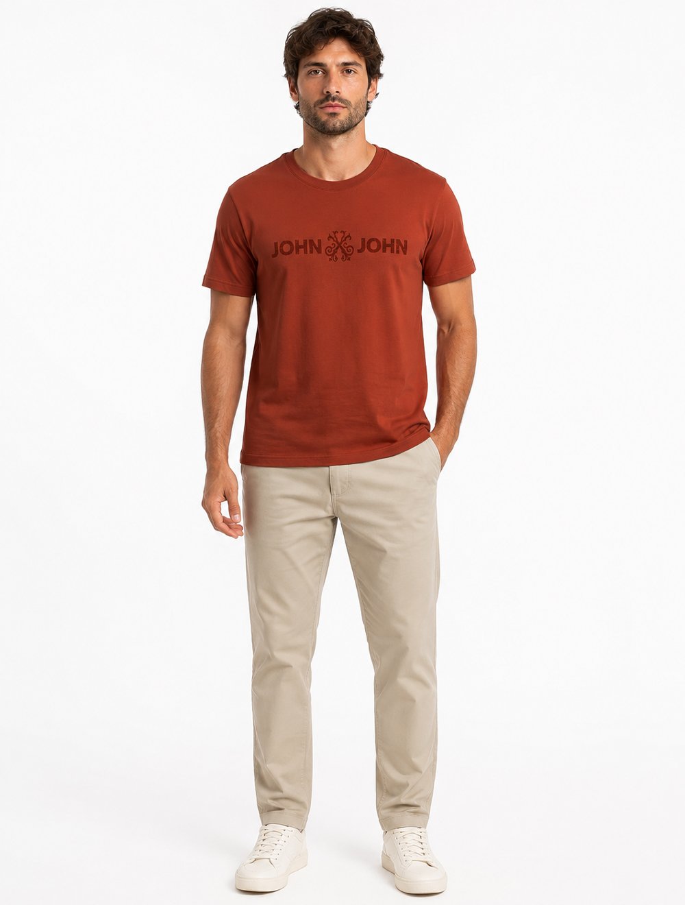 Camiseta John John Masculina Fit Basic Laranja Escuro