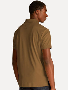 Polo Tommy Hilfiger Masculina Malha Liquid Cotton Seasonal Caqui Caramelo