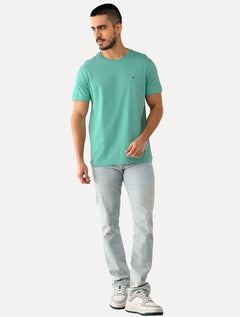 Camiseta Tommy Hilfiger Masculina Essential Cotton Azul Turquesa