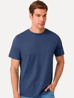 Camiseta Dudalina Masculina Essentials Modal Logo Azul Marinho