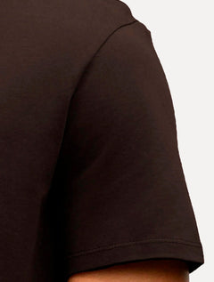 Camiseta Calvin Klein Jeans Masculina Meia Malha Logo Flow Marrom Escuro