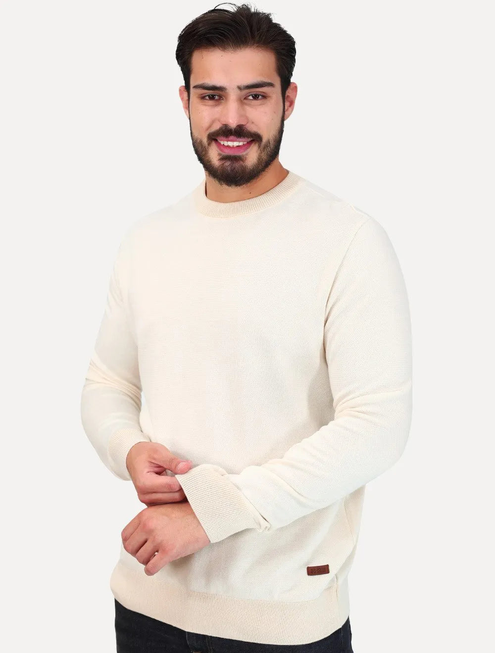 Suéter John John Masculino Regular Fit Tricot Smooth Areia
