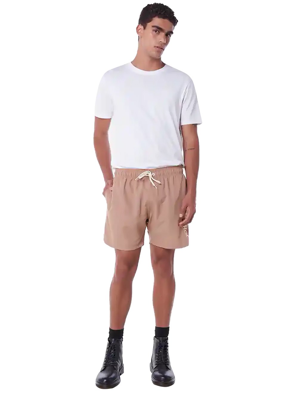 Short John John D'Água Reto Fallen Star Cáqui Médio