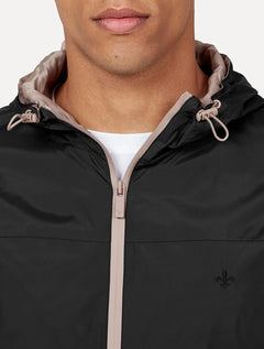 Jaqueta Dudalina Masculina Nylon Hoodie Corta Vento Color Preta