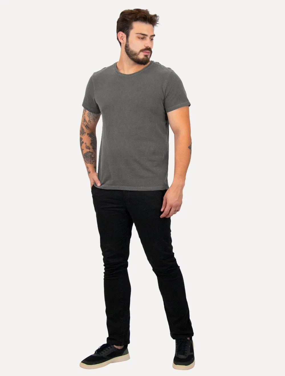 Camiseta Reserva Masculina Lisa Back Woodpecker Stoned Chumbo