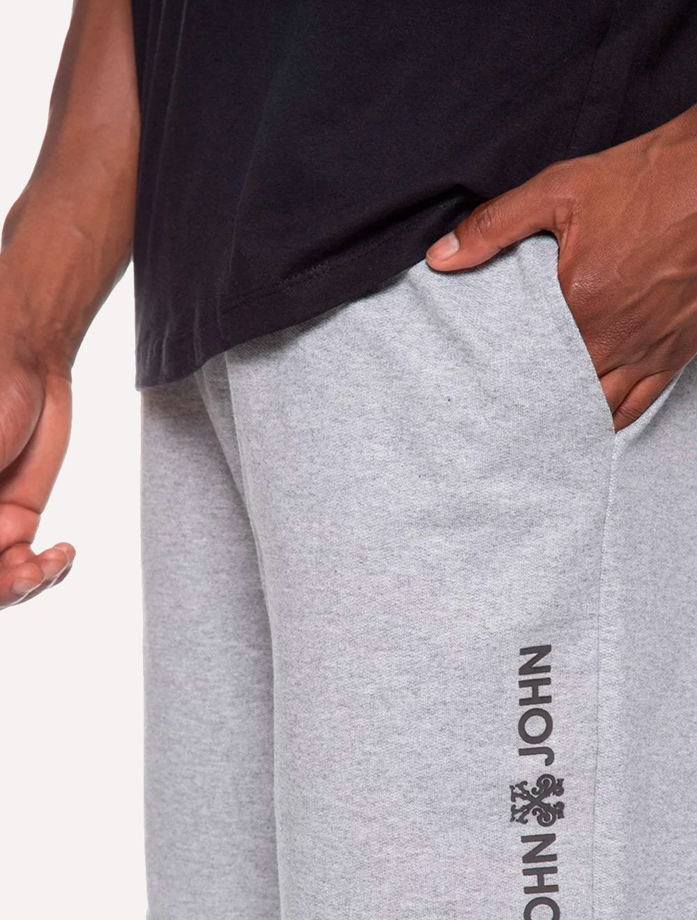 Bermuda John John Masculina Moletom New Basic Cinza Mescla