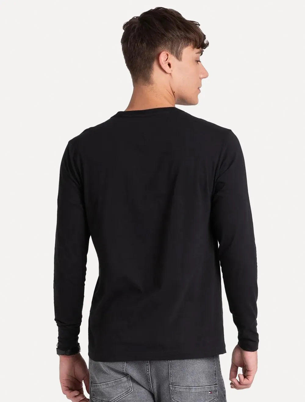 Camiseta Tommy Hilfiger Manga Longa Essential Tee Preta